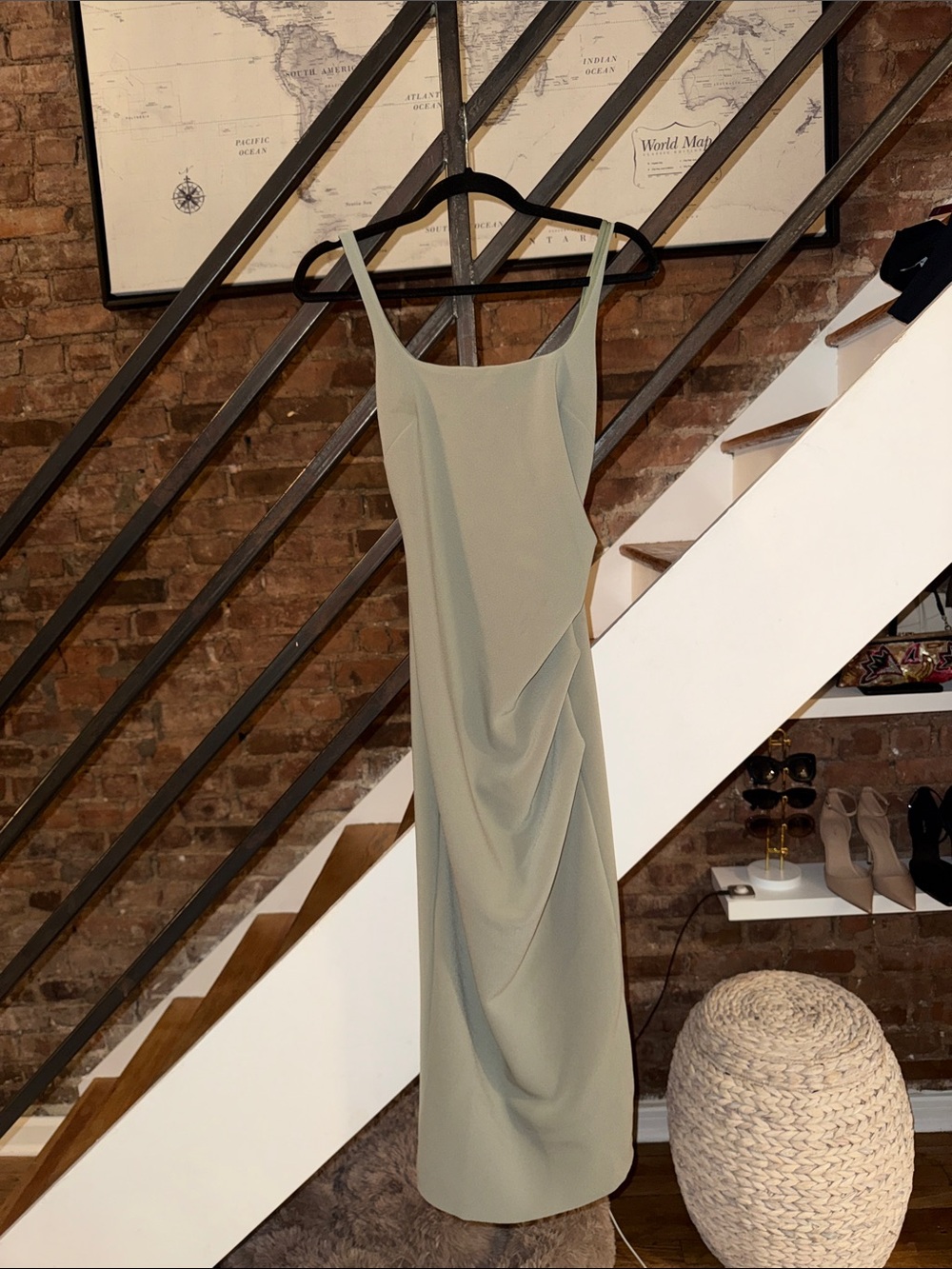 Bec & Bridge Sage Green Draped Maxi Dress